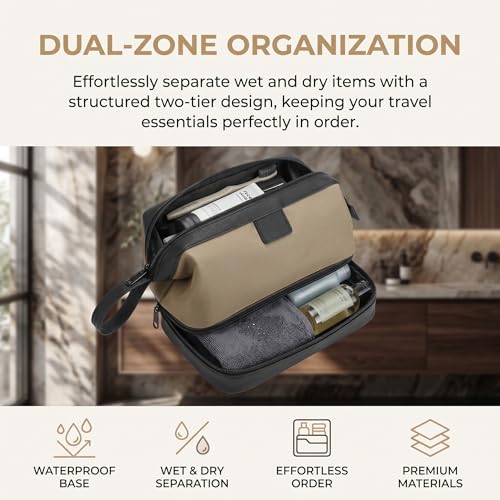 Wet Dry Toiletry Bag Waterproof Double Layer Storage