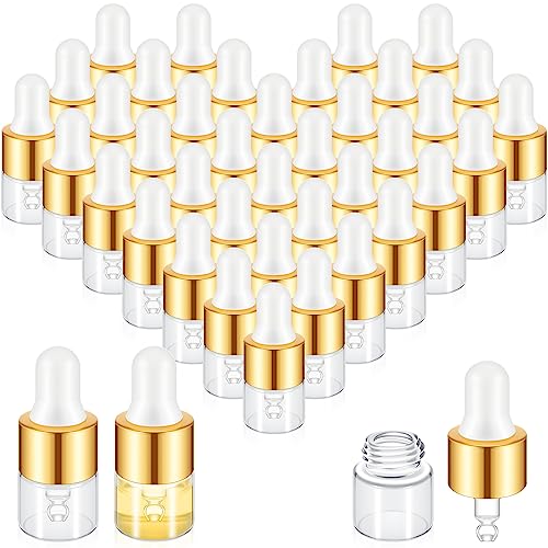 100 Pcs Mini Glass Oil Dropper Bottles with Caps - 1/5/10/15ml