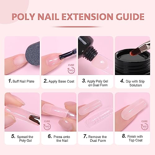 GAOY 60g Pink Nude Poly Gel for Nail Extensions & Art - Long Lasting Builder Gel