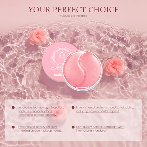 YOYORY Under Eye Patches Masks for Dark Circles & Wrinkles - Hydrating Collagen & Hyaluronic Acid, 60 Pcs
