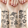 Tribal Temporary Tattoos - 12 Sheets Black Polynesian