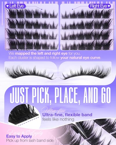 Fox Eye Lash Clusters - Wispy Eyelash Extensions by Delyneph