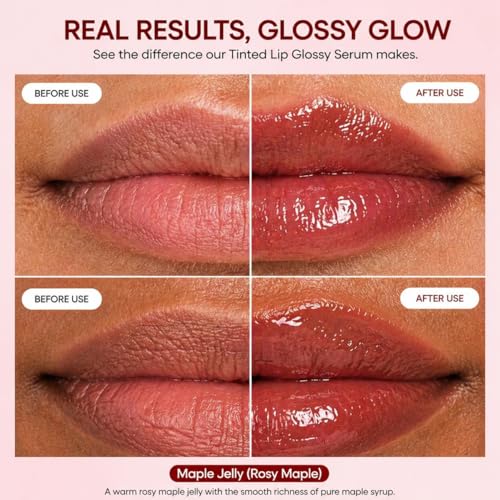 Jellicious Tinted Lip Gloss Serum - Rosy Maple Hydrating Jelly
