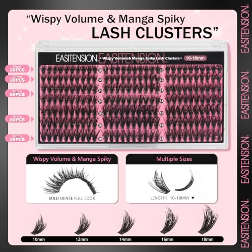 Manga Lash Clusters D Curl 10-18mm DIY Eyelash Extensions 210pcs