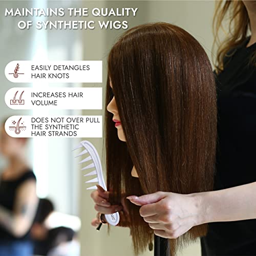 Wide Tooth Detangling Comb for Wigs & Hair Extensions - Gentle Styling Tool