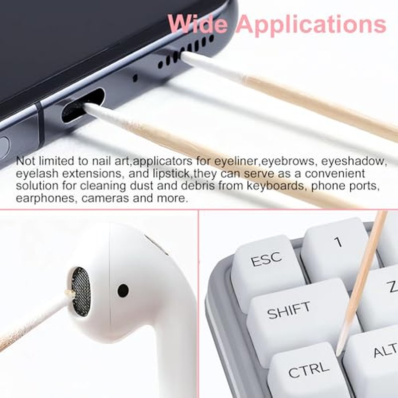 600PCS Double-Ended Precision Tip Cotton Swabs for Makeup & Nail Care