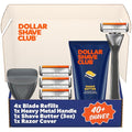 Dollar Shave Club | The VIP Shave Set | 4 Swift Rinse Refill Cartridges, 1 Heavy Metal Handle, 1 Shave Butter 3 ounce, 1 Razor Cover, Razors for Men