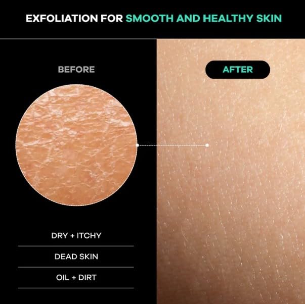 Dermasuri Deep Exfoliating Back Scrubber - 27" Long Body Exfoliator
