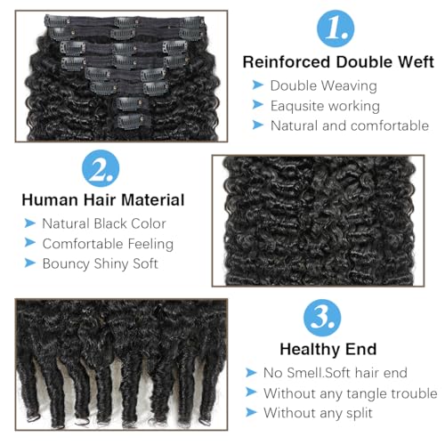 Burmese Curly Clip-In Hair Extensions 20" 120g #1B Natural Black