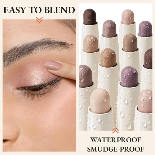 Exmiloo Cream Eyeshadow Stick Duo - Nude Beige Matte & Champagne Shimmer