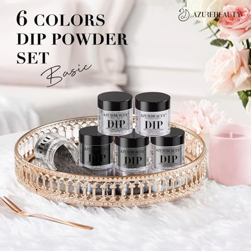 AZUREBEAUTY 6-Color Dip Powder Nail Starter Kit - No UV Lamp Needed