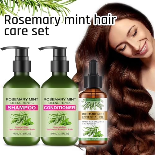 Rosemary Mint Shampoo & Conditioner Set for Strengthening Hair