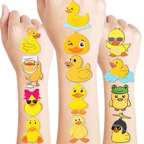 96pc Rubber Duck Temporary Tattoos for Kids - Waterproof