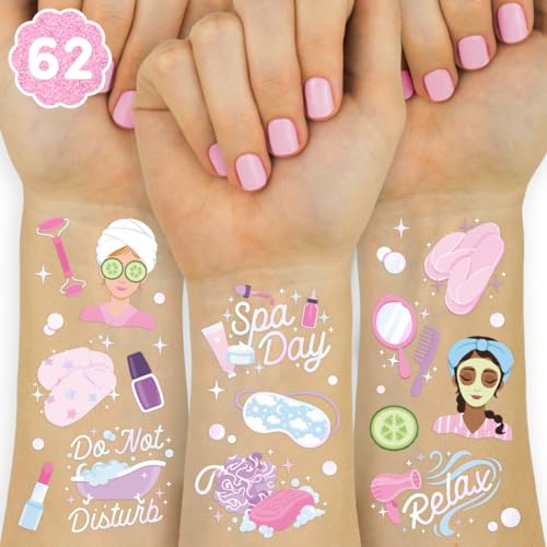 xo, Fetti Girls Spa Party Temporary Tattoos - 62 Iridescent Designs