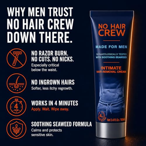 No Hair Crew Men's Intimate Hair Removal Cream 100ml