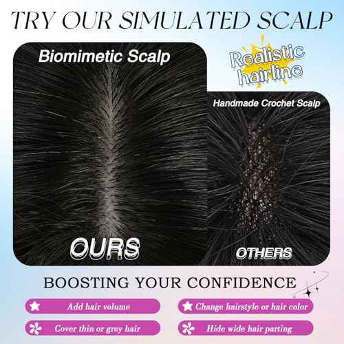 Hair Toppers for Women Real Human Hair, 360¡Æ Cover Clip in Bangs Medium Brown Wispy Bangs HairPieces for Women Daily (Medium Brown, 3D Bangs)