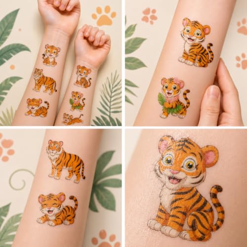 Tiger Temporary Tattoos for Kids – 86 Pieces Party Favors