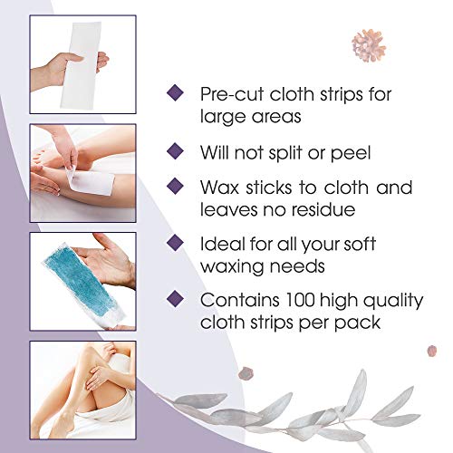 Satin Smooth Non-Woven Cloth Waxing Strips, Large, 100 Ct X 2 Packs