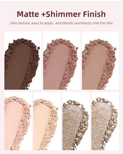 7 Color Eyeshadow Palette - Nude Pink Brown Matte Shimmer