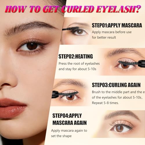 Heated Eyelash Curler 4 Temp Modes 65-95°C LED Display