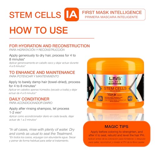 Liss Expert Stem Cells Hair Smoothing Treatment & Magic Mask Set - 2 Pack (8.45 oz each) for Repair & Nourishment