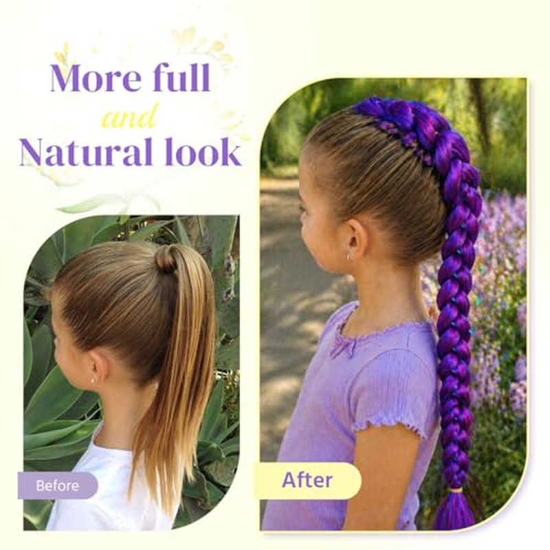 26 Inch Black Braided Ponytail Extension - Lightweight & Hypoallergenic