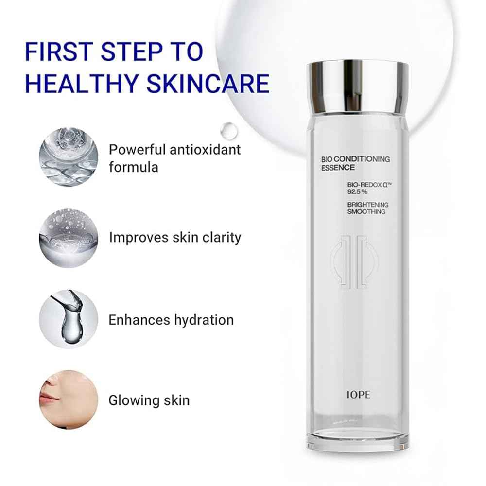 IOPE Bio-Conditioning First Step Essence | Fast Absorbing Korean Facial Toner for Sensitive Skin, Intensive Hydration & Smoothing, Anti-Oxidant and Purification, Daily Glow Skincare, 2.84 Fl Oz.