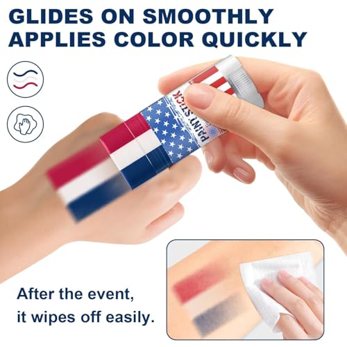 DEERELF USA 01 Face Paint Stick for World Cup Independence Day & Sports Fans