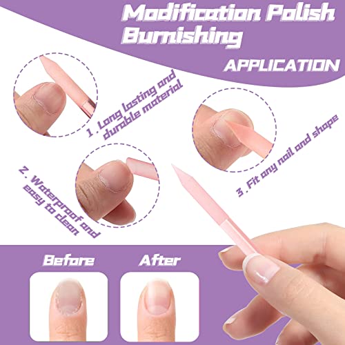 4-Piece Glass Cuticle Pusher Set - Dual-Ended Crystal Nail Care Sticks