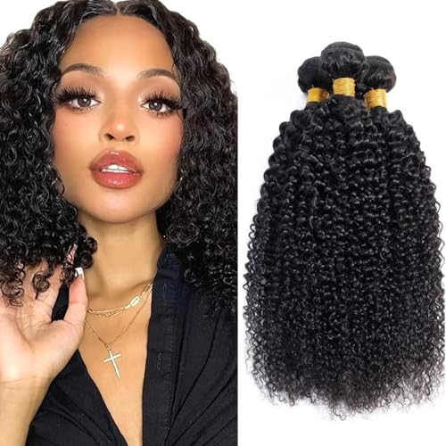 Curly Human Hair Bundles 12 14 16 Inch Virgin Peruvian