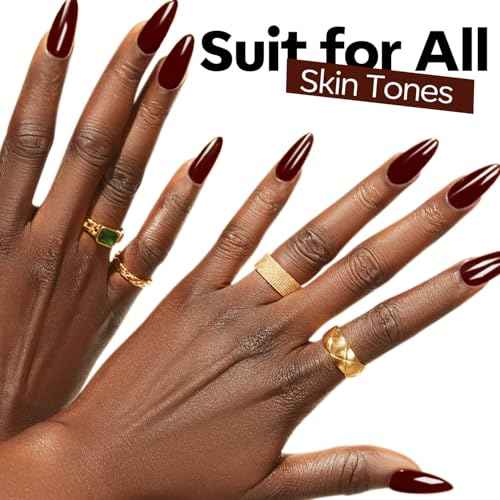 modelones Gel Nail Polish, Dark Red Nail Polish Soak Off Pastel U V Wine Nail Winter for Nail Art DIY Manicure 15 ML