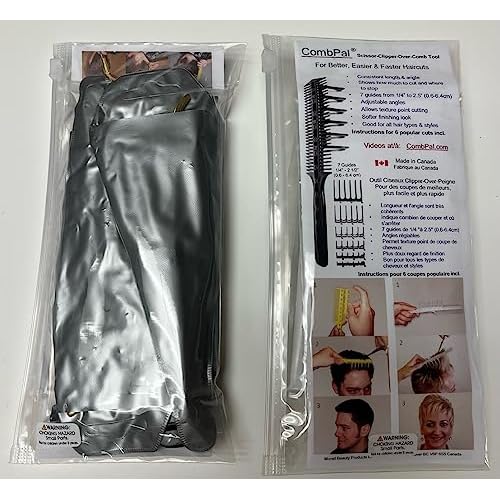 Scissor Clipper Over Comb Hair Cutting Tool - Barber Hair Cutting kit - DIY Home Hair Cutting Guide Comb Set (Jumbo Value-Pack, Black)
