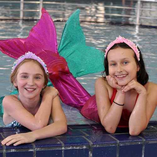 YARIEW Mermaid Knotted Headband, Purple, Hairband for Women and Girls, Mermaid Hair Accessories with Tail and Starfish, Party Decorations Gifts