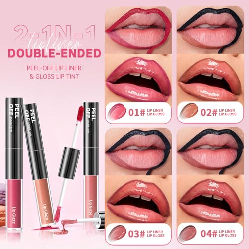 Peel-Off Lip Liner & Gloss Duo – Mocha Brown Waterproof Lip Tint