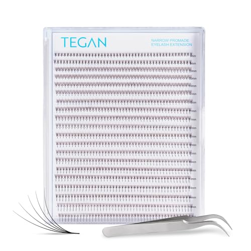 TEGAN LASH 3D-10D Premade Lash Fans, 0.07 Thin Base, CC Curl