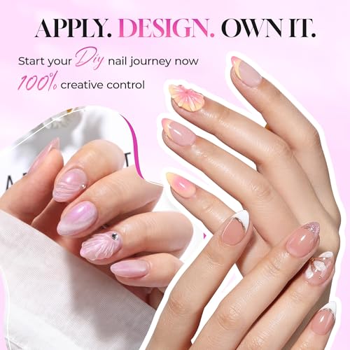 Luckyfairy X-Soft Short Almond Nail Tips 270pcs, 15 Sizes – Clear Gel Nail Tips