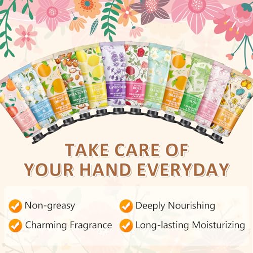 BESNEL 24-Pack Mini Hand Cream Gift Set - Travel Size Moisturizing Lotion