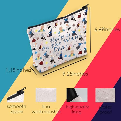 MNIGIU Mrs. Doubtfire Inspired Gift Mrs. Doubtfire Cosmetic Bag Mrs. Doubtfire Fans Gift Help Is On The Way Dear (Way Dear Bag)