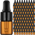 100 Pcs 2ml Amber Glass Dropper Bottles with Caps