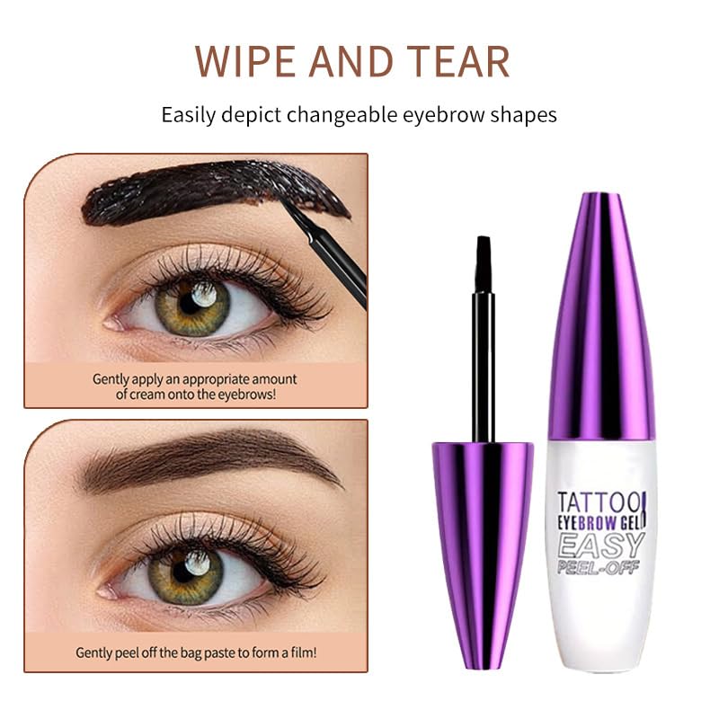 Dark Brown Peel Off Brow Tint Gel - Waterproof Tattoo Effect