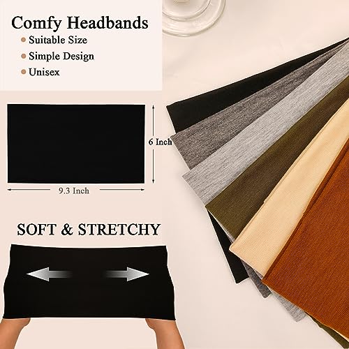 Sefiinh 6-Pack Wide Headbands for Women, Non-Slip Yoga & Sports
