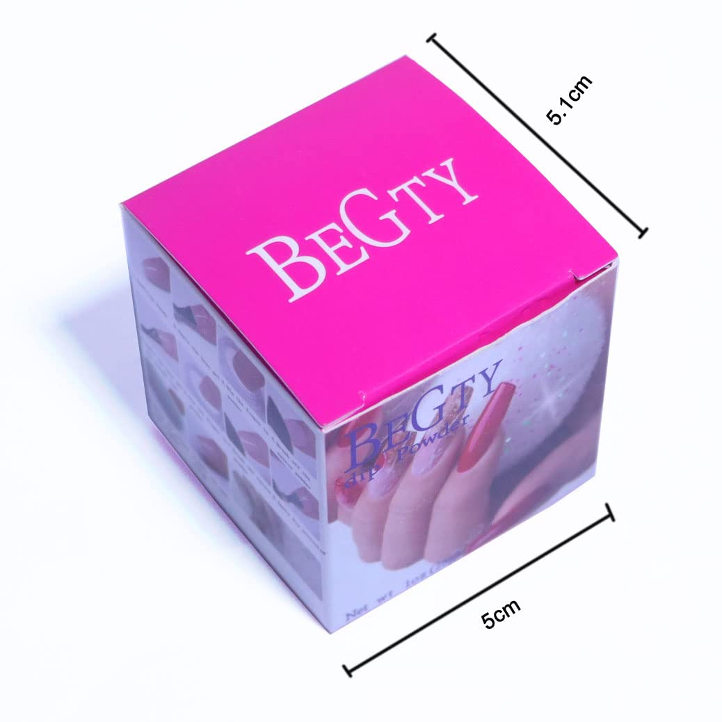 BEGTY Nail Dipping Powder French Nail Art Powder Pro Collection System for Starter Manicure Salon DIY at Home, Odor-Free, Long-Lasting, No Needed Nail Lamp Cured, 1 Oz (pink red 373#)