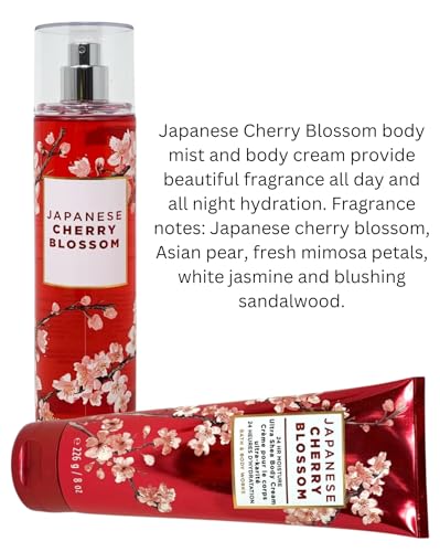 Bath & Body Works Japanese Cherry Blossom Fine Fragrance Mist & Body Cream Set