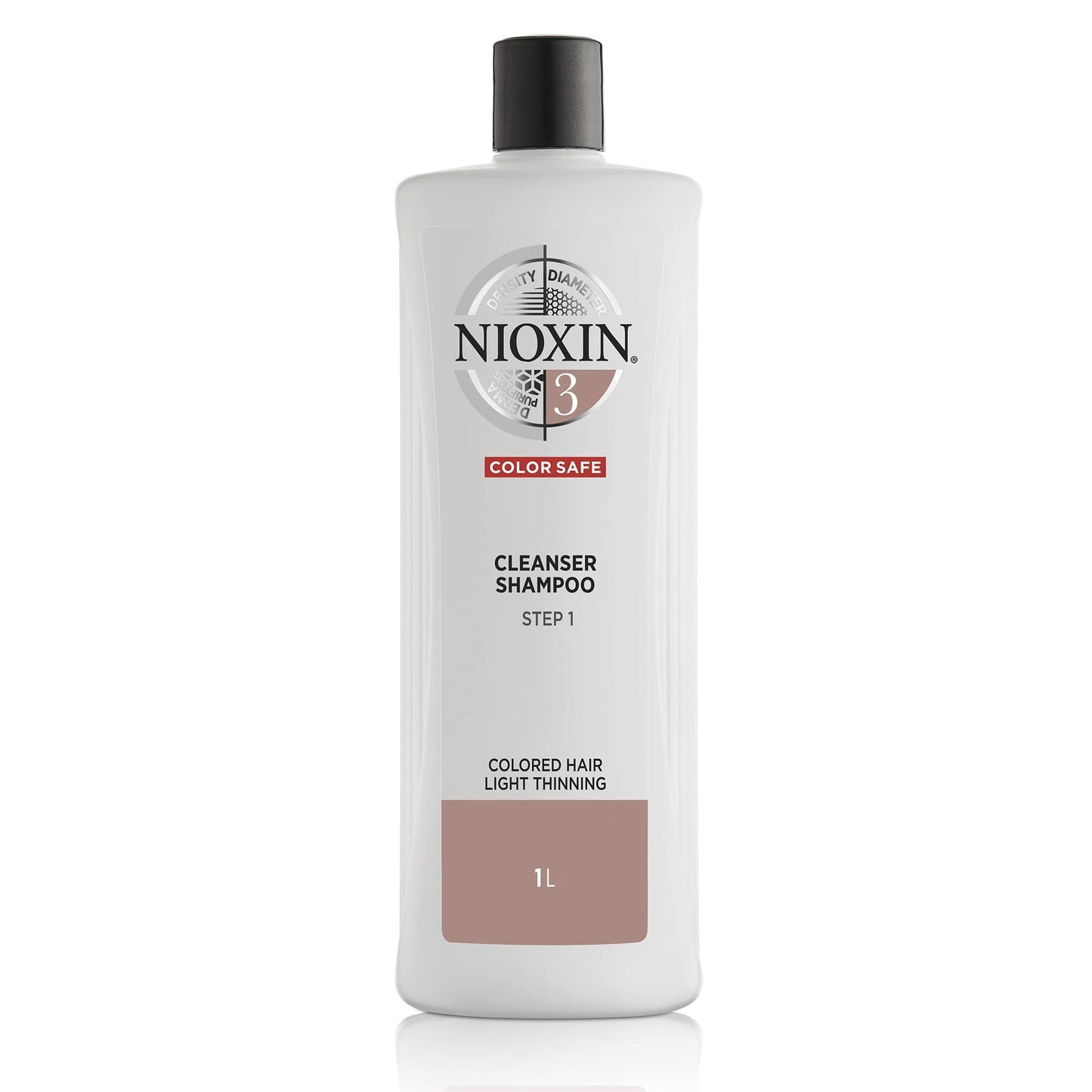 Nioxin System 3 Cleanser Shampoo, Color Treated Hair with Light Thinning, 33.8 oz