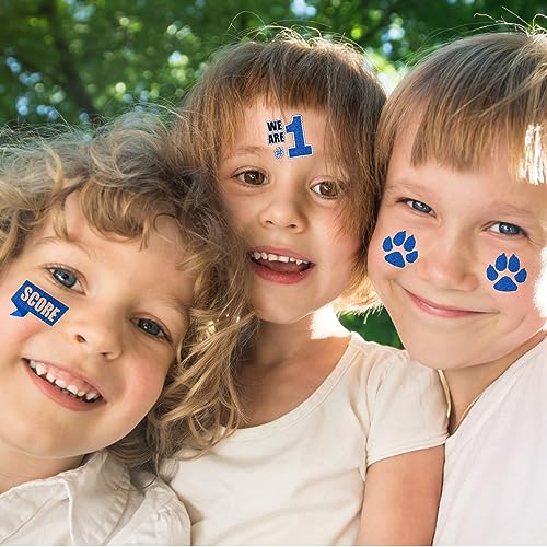 Team Spirit Temporary Tattoos 180pc Blue & Black Glitter