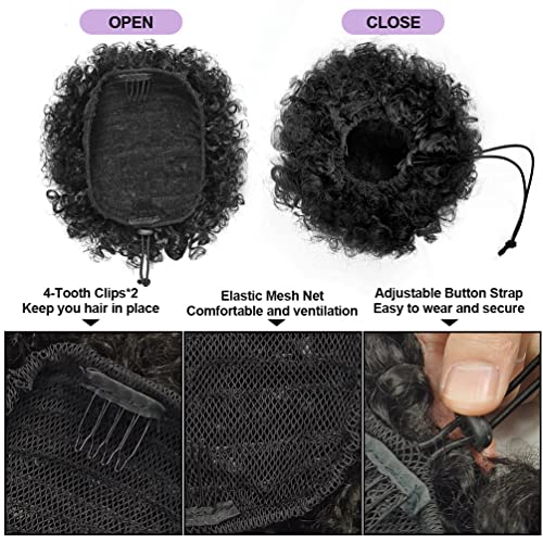 Afro Puff Drawstring Ponytail for Black Women Synthetic Hair