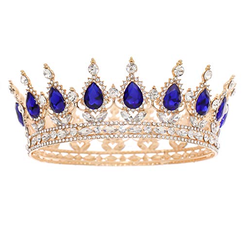 FORSEVEN Queen Crown Rhinestone Tiara for Wedding or Party