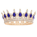FORSEVEN Queen Crown Rhinestone Tiara for Wedding or Party