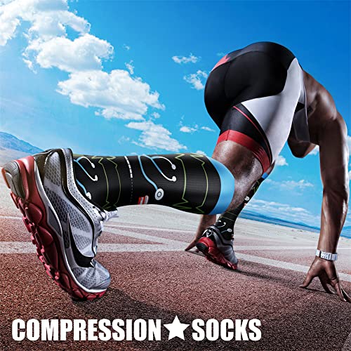 CHARMKING Compression Socks for Women & Men Circulation (3 Pairs) 15-20 mmHg is Best Athletic for Running, Flight Travel, Support, Cycling, Pregnant - Boost Performance, Durability (S/M, Multi 49)