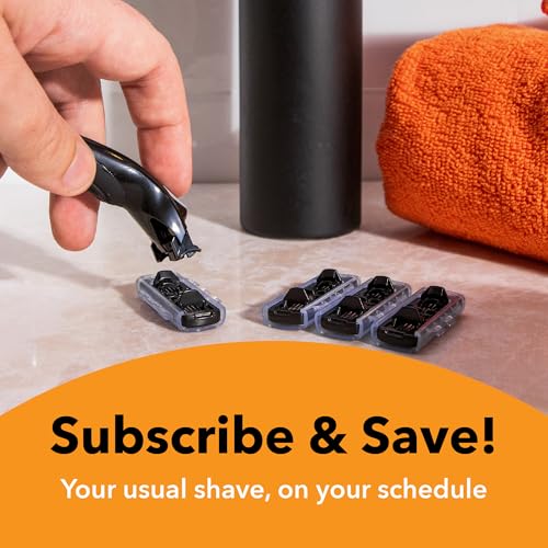 BIC Flex 4 Refillable Razors for Men, Long-Lasting 4 Blade Razor Refills for Sensitive Skin, 10 Razor Cartridges